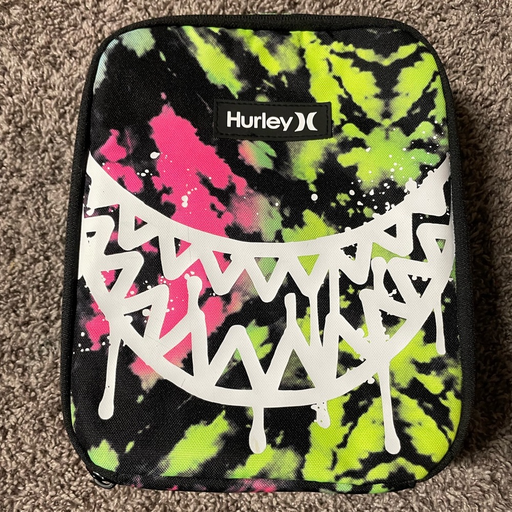 Hurley Black and Neon Shark Bite Lunchbox